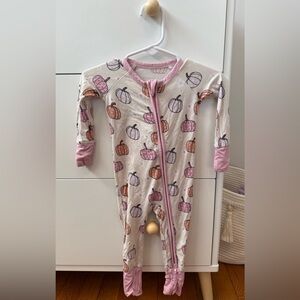 Sunday Sleep Co. pastel pumpkins bamboo zippy romper